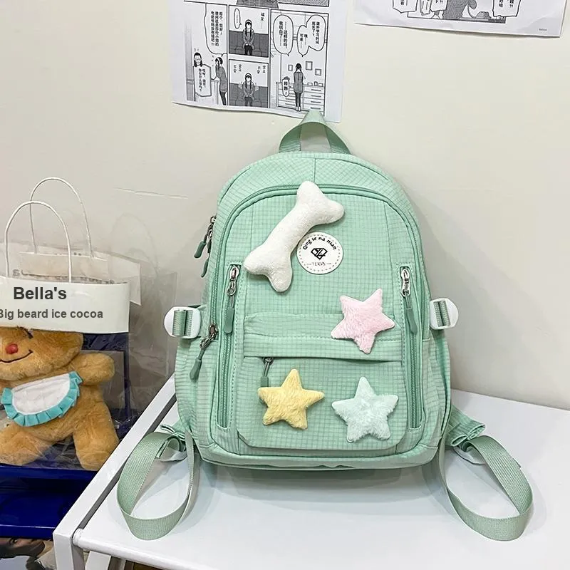 Yalu Nylon Backpack Women's White/Gray/Purple/Green/Yellow-17