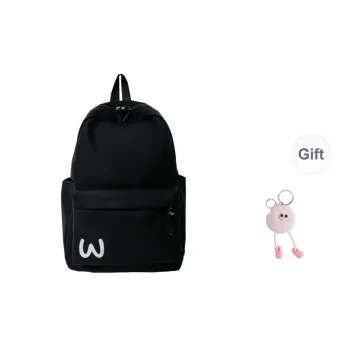 URBAN FOREST Composite Cloth Backpack Unisex Black/Pink/Bright Yellow/Lake Blue
