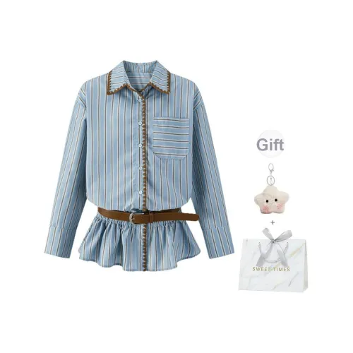 EVPGB Синий Без ремня Женские Рубашки