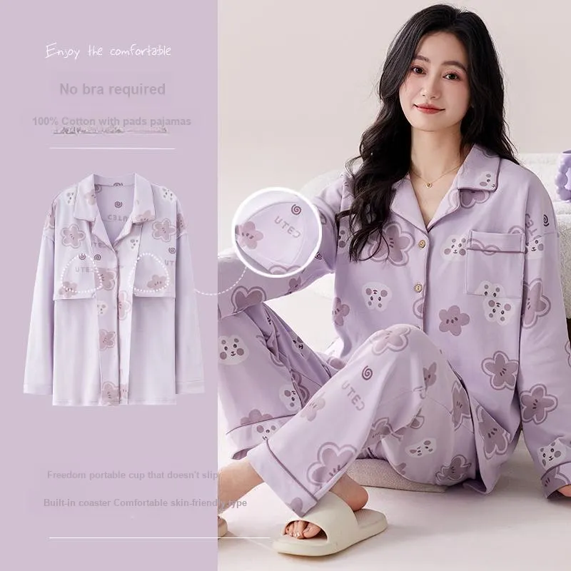 Pretty Lady Pajama Set Women's Taro Purple-5