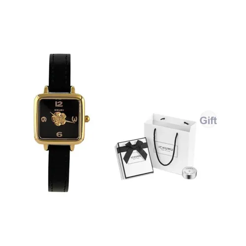 ICHUMU Женские часы Роскошь Нишевые Женские Камелия Квадратные часы Утонченные Маленькие Квадратные часы