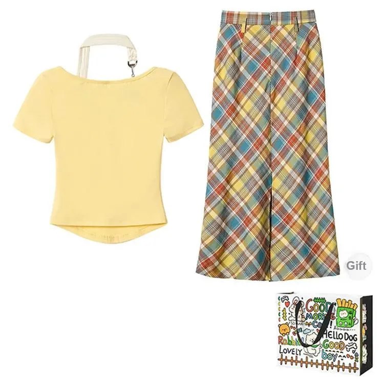 ZVJH Two Piece Skirt Sets Women's-5
