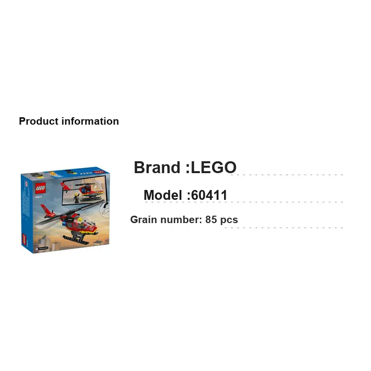 LEGO City Collection Fire Helicopter Building Blocks 85pcs 60411-3