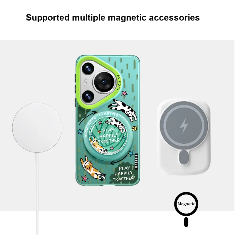 Marsfield TPU Material Acrylic Soft Edged Magnetic Case Phone Cases Compatible With Huawei P70 Cute Style-3