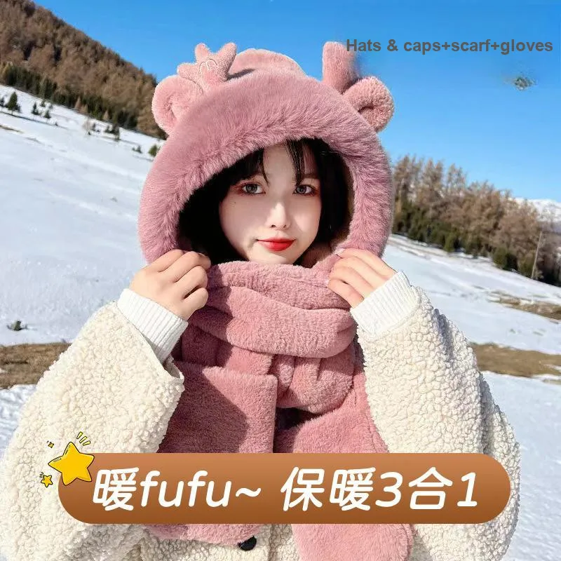 NANJIREN Thickened Hoods & Plush Hats Women's-6