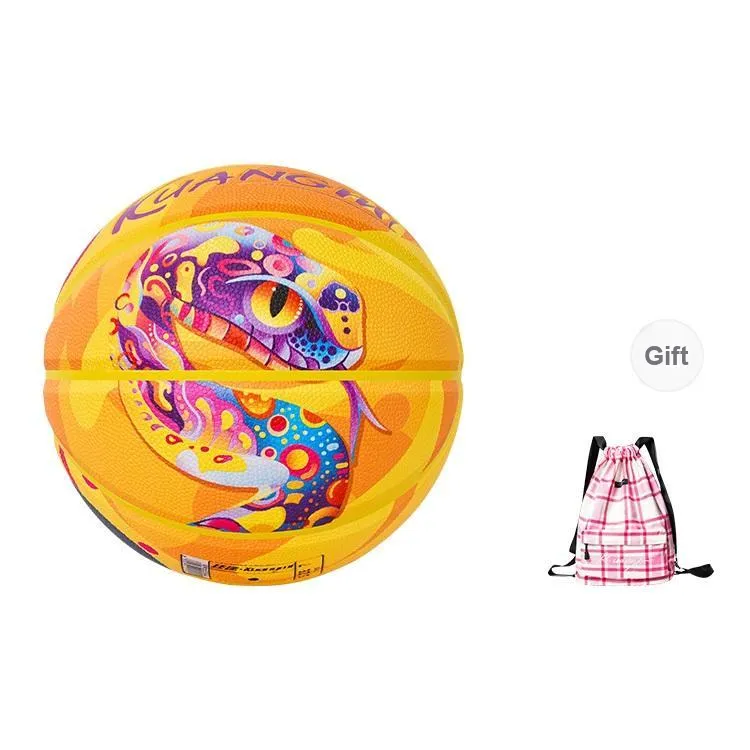 Kuangmi PU Basketball Mamba Purple Gold Standard Size 7 Size 6 Size 5 Street Unisex-8