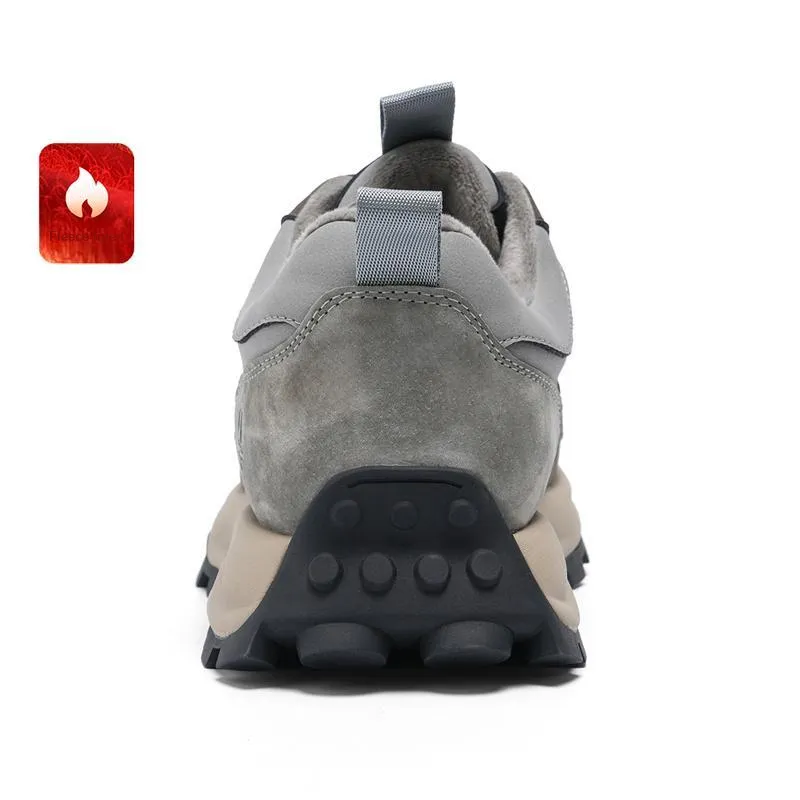 NAVIGARE Small Sailboat Fleece Lined Height Increasing Low Top Casual Shoes Men's Gray-3