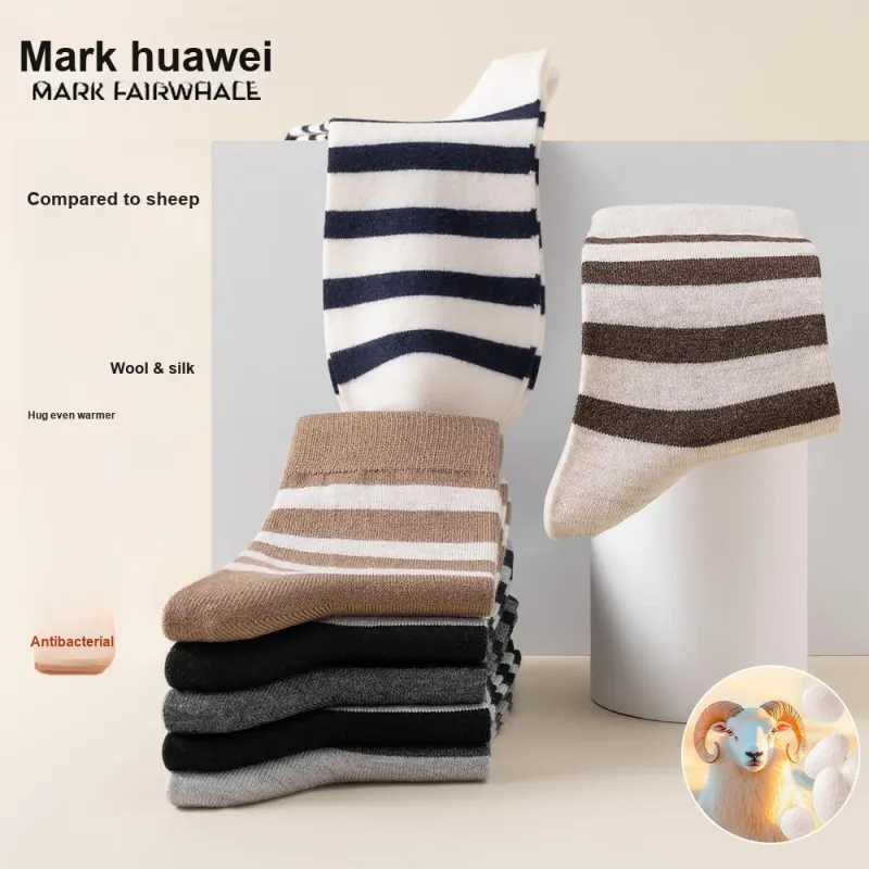 FAIRWHALE Mid Calf Socks Unisex 3 Pack-16