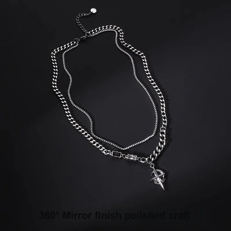 FOREVER MELODY Titanium Steel Necklaces Men's-4