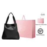 Classic Black Plain Weave Tote