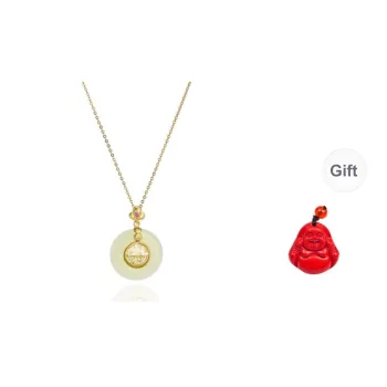 MUGONGZI Hetian Jade Necklaces Pale Greenish White Jade Women's