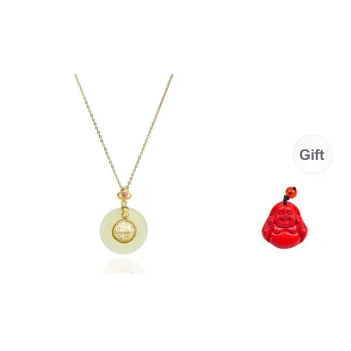 MUGONGZI Hetian Jade Necklaces Pale Greenish White Jade Women's
