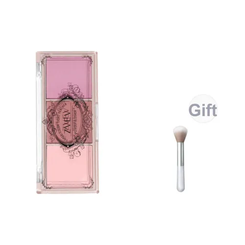 ZVEV Трехцветный Featherlight Румяна Натуральный цвет Шелковистая текстура Длинное удержание Многофункциональная палетка Матовый