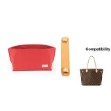 NF Medium Size Red Liner+Beeswax Shoulder Pads 23cm (Vegetable Tanned Cow Leather) for Old Bags