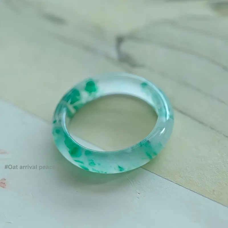 MY WORLD BEGINS AND ENDS WITH YOU Natural Dulong Jade Rings Unisex-6