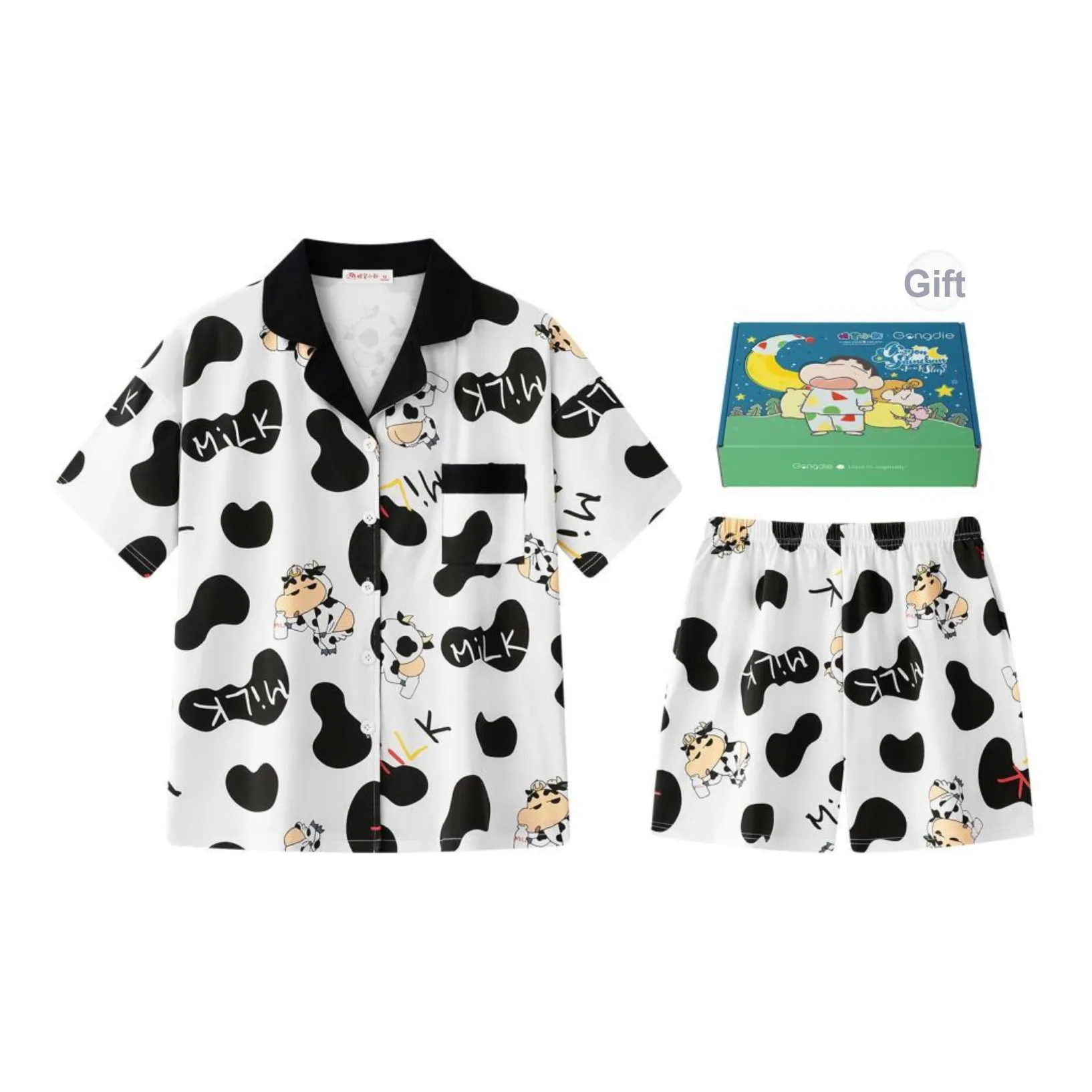 Gongdie x Crayon Shinchan Pajama Gift Box Unisex Black White