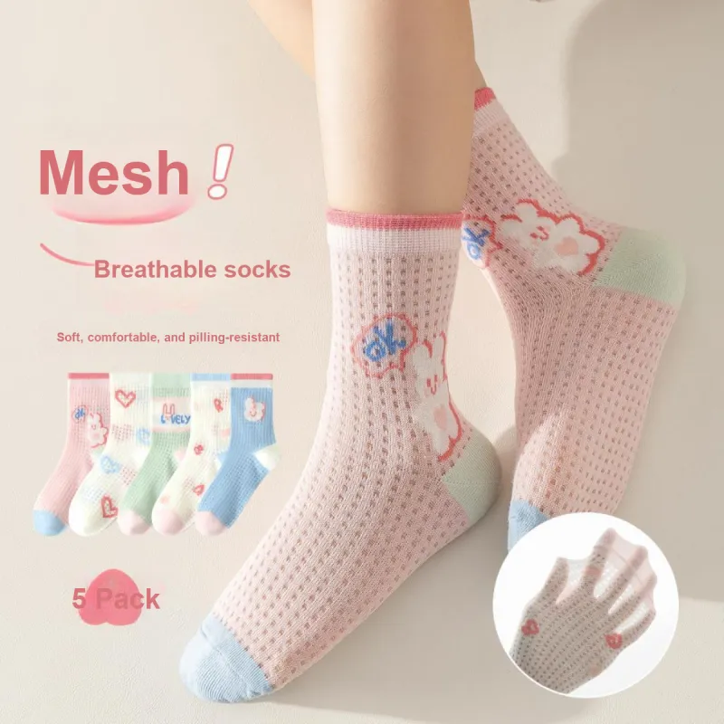 MIIOW Teenagers' Crew Socks Women's 5 Pack Mixed Color-8