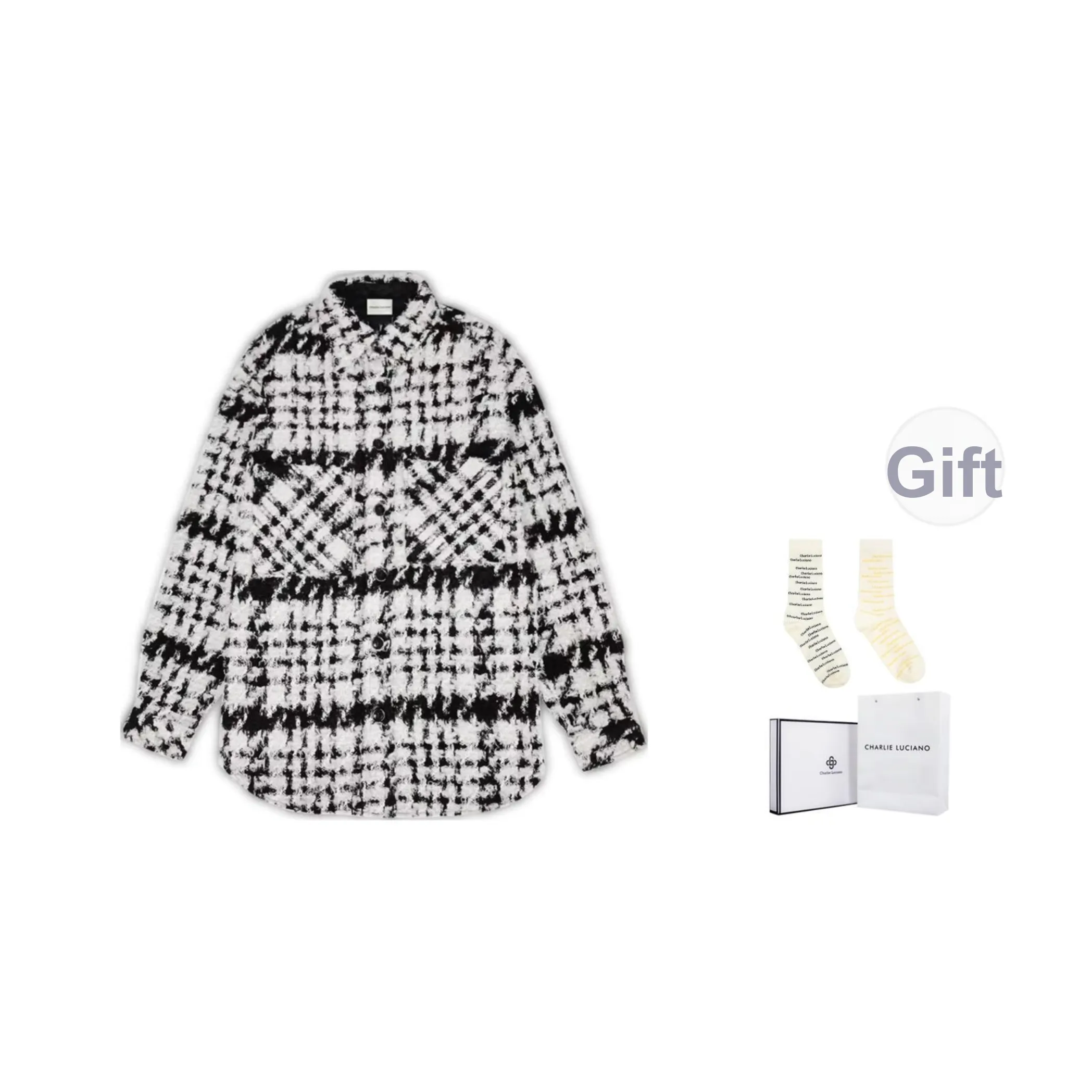 Charlie Luciano Рубашка Унисекс Серебристо-Белая