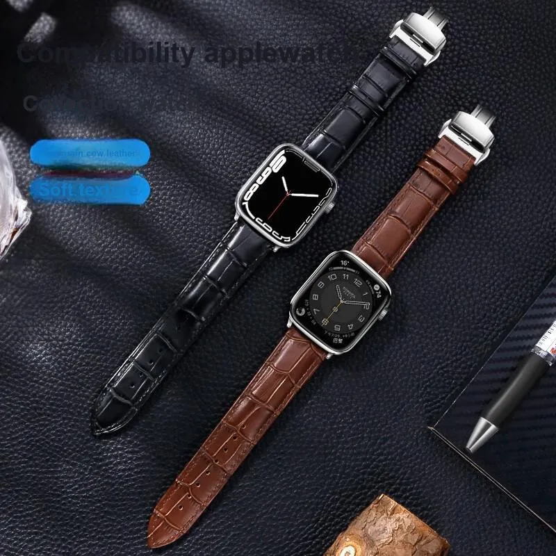 FZRT Apple Compatibility Watch Band Cowhide Leather Material-2