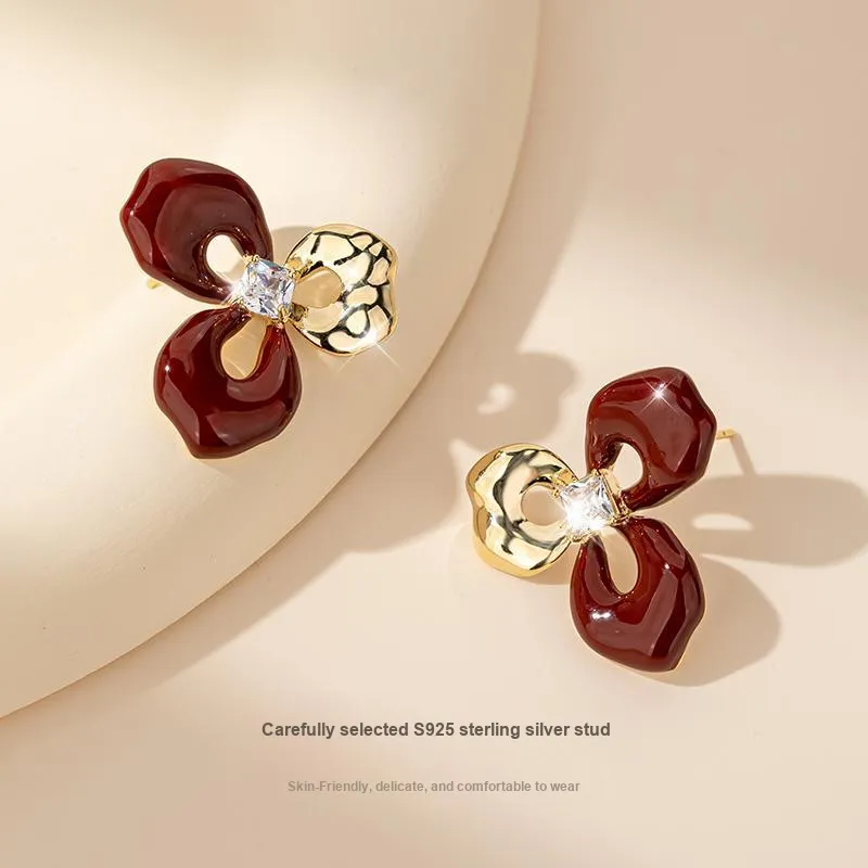 QLADY S925 Silver Stud Earrings Women's-2