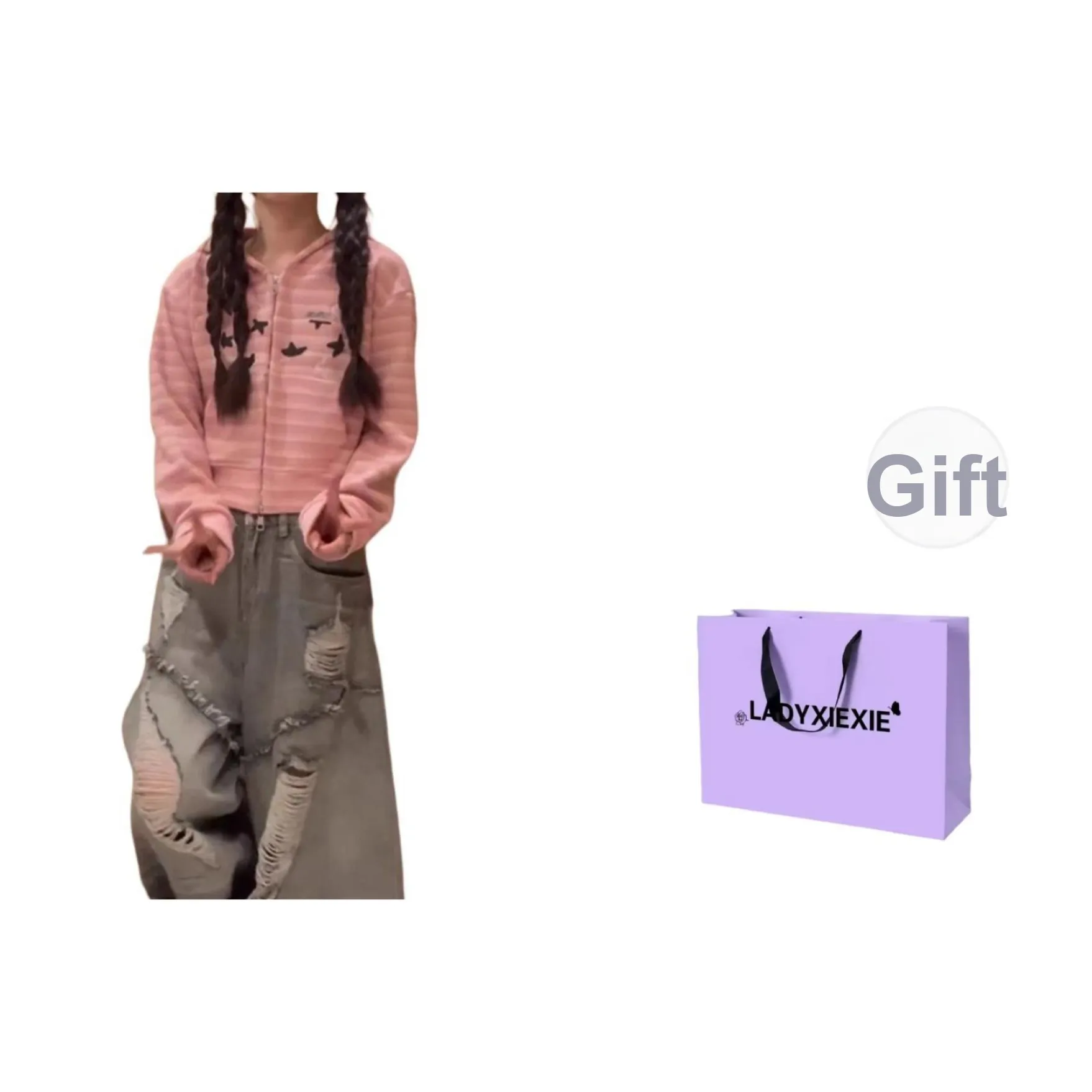 LADYXIEXIE Розовый Женский Свитшот