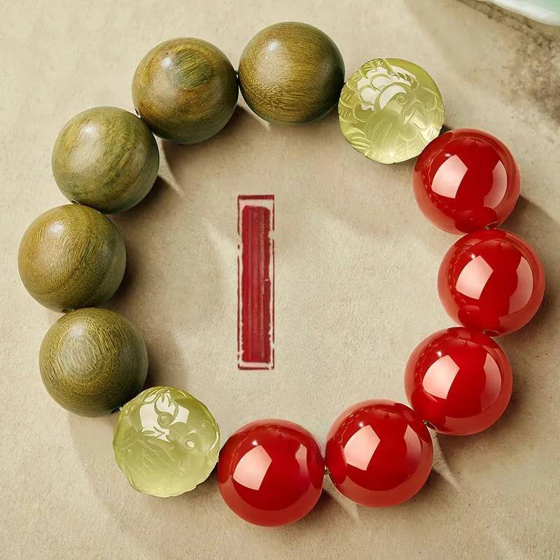 SGE Green Sandalwood Wooden Bracelets Men's-5