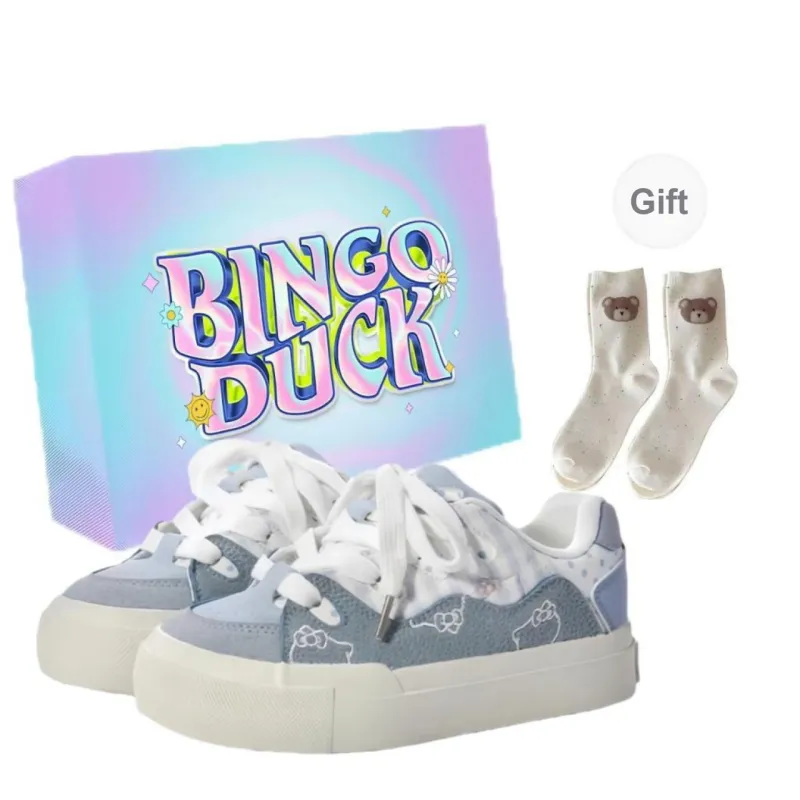 BINGO DUCK Slip Resistant And Breathable Low Top Skateboard Shoes Women's-0