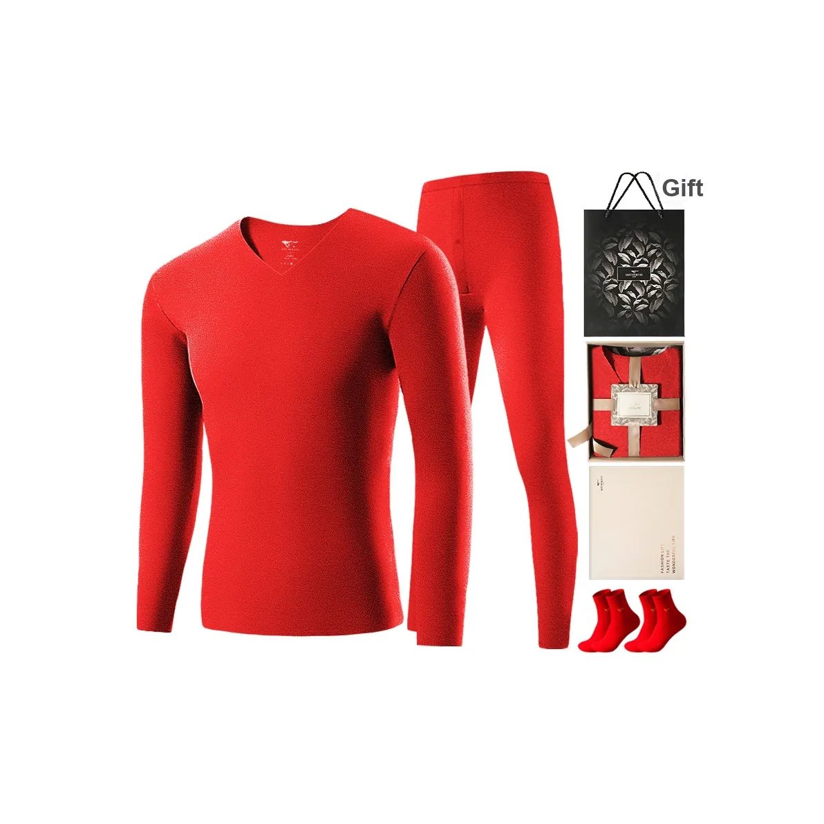 SEPTWOLVES Thermal Set Men's Gift Box Set+Shopping Bag