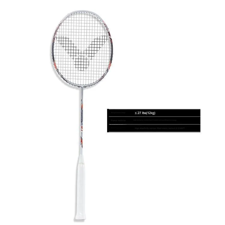 VICTOR THRUSTER K Collection TK 15 II Badminton Rackets Offensive Hard Head Advanced Level Unisex Single Grip Dark Gray-4