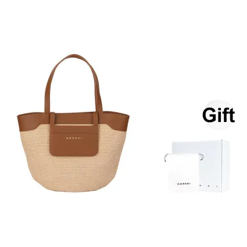 Karkki Сумка через плечо из крупнозернистой текстуры вязаная женская большая