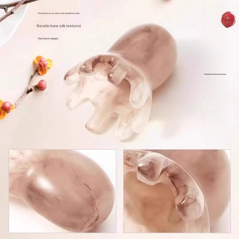 ZHENZI Octopus Massage Comb Head Acupressure Massager Gua Sha Comb Leather Acupoint Therapy Comb-7