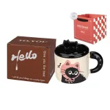 [Shopping Bag]Pink Kitten with Lid Mug