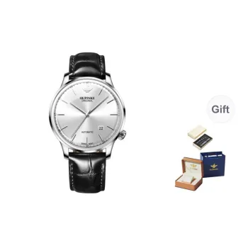 Oupinke Balmont Collection Extra Thin Mechanical Movement Leather Watch Bands Watch Men's Watches White Dial