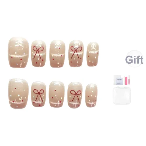 Yun Yue Joe Ледяной Прозрачный Бант Желание Красный Боб Полка Точка Розовый Линия Градиентный Фальшивая Погоня Короткий ЛАДДЕР Укороченный 15 мм