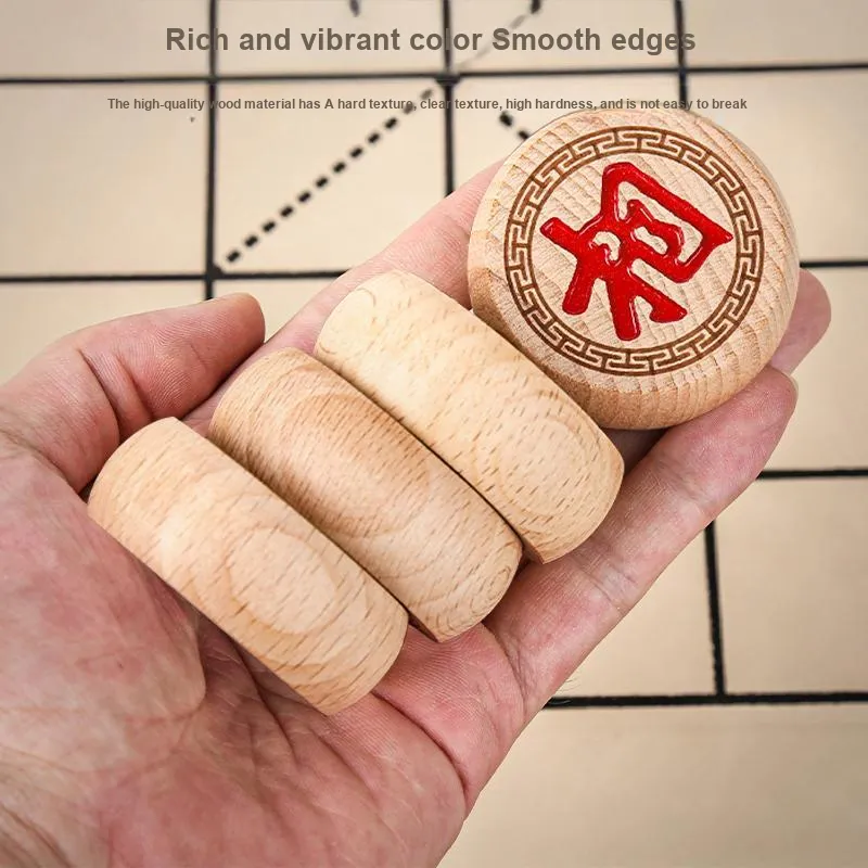 Miao Ji Chinese Chess Set With Wooden Board And Leather Case Beech Wood Extra Large Size 60 Board Games-5