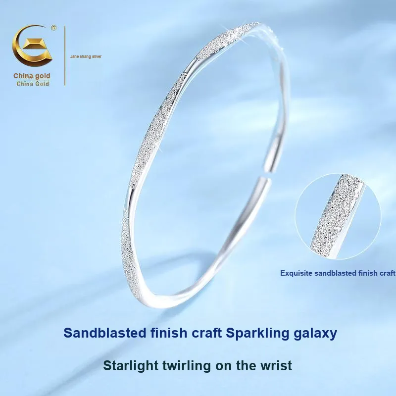 ZSY 999 Fine Silver Sterling Silver Bangle Women's-2