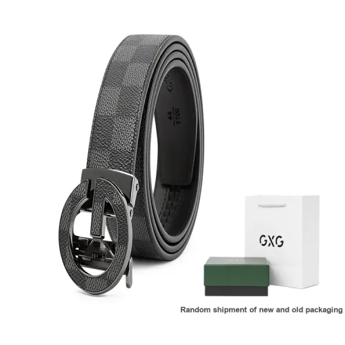 GXG Leather Belts Men Black