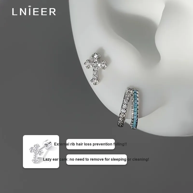 LNIEER Titanium Steel Stud Earrings Women's-7