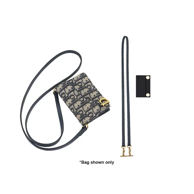 Lan Bao Fan Cow Leather Bag Accessory, Bag Strap Unisex Dark Blue-1
