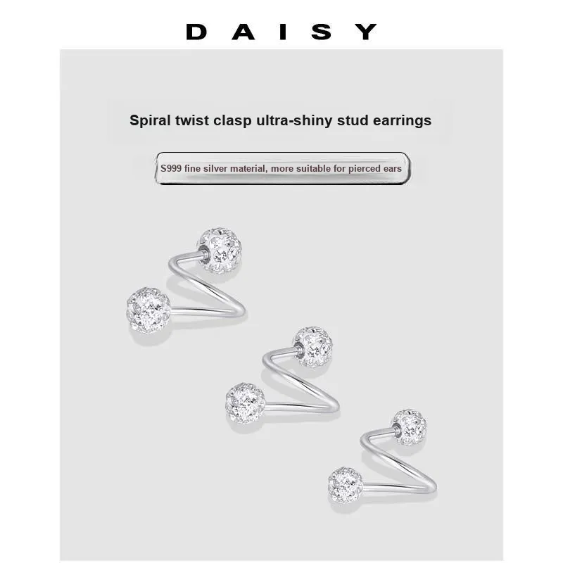 Daisy Dream 999 Fine Silver Stud Earrings Women's-4