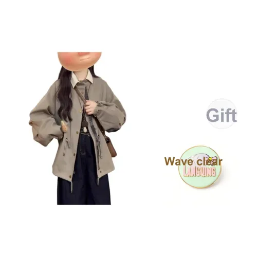 LANGQING Пальто Розыгрыш Бренд Наклеенный Женские Короткие пальто