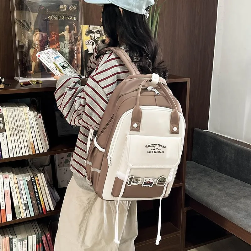 Yalu Nylon Fabric Backpack Regular Unisex Multicolor-16