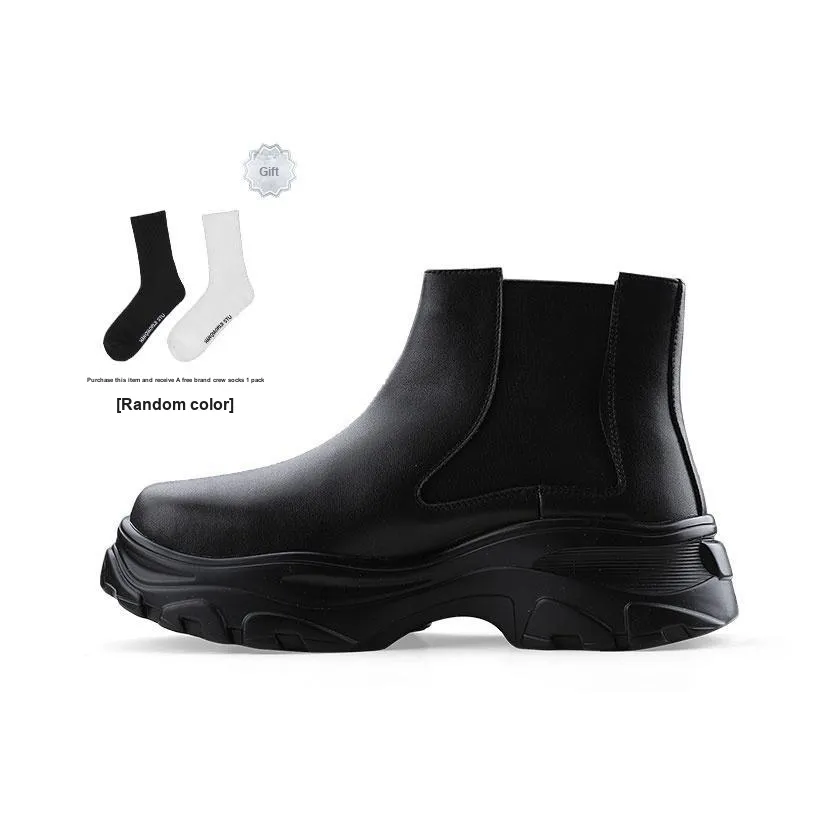 HANQIAORIJI Black Blood Series Chelsea Boots Men Black