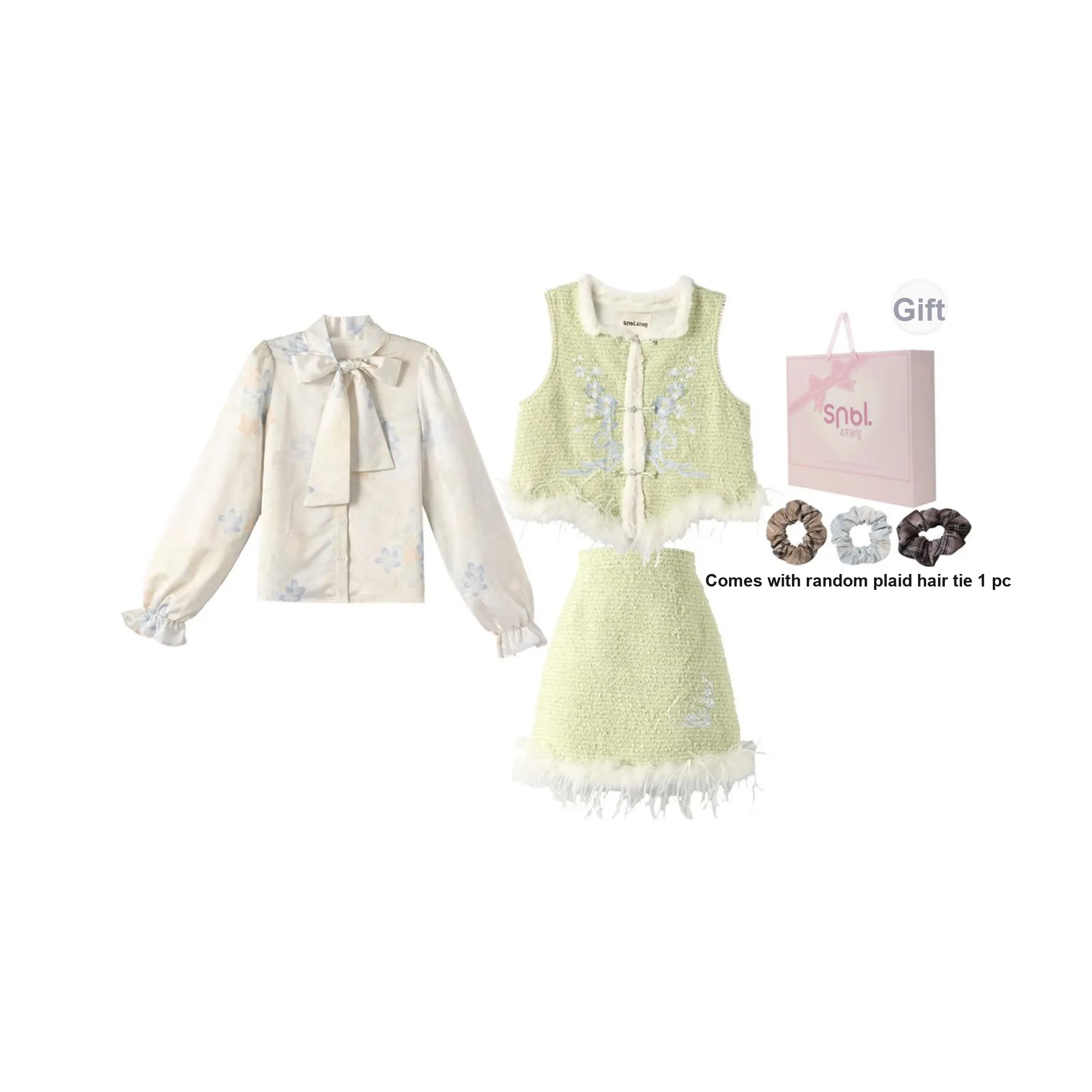 Snbl Рубашка + Жилет + Юбка Женские Комплекты с юбкой