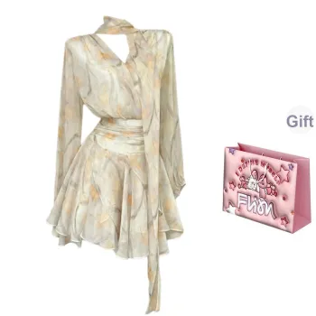 FLIM Long Sleeved Dress Women's Apricot Bear Box