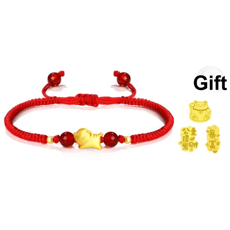 Lao Feng Xiang Natural Agate Bracelets Unisex-8