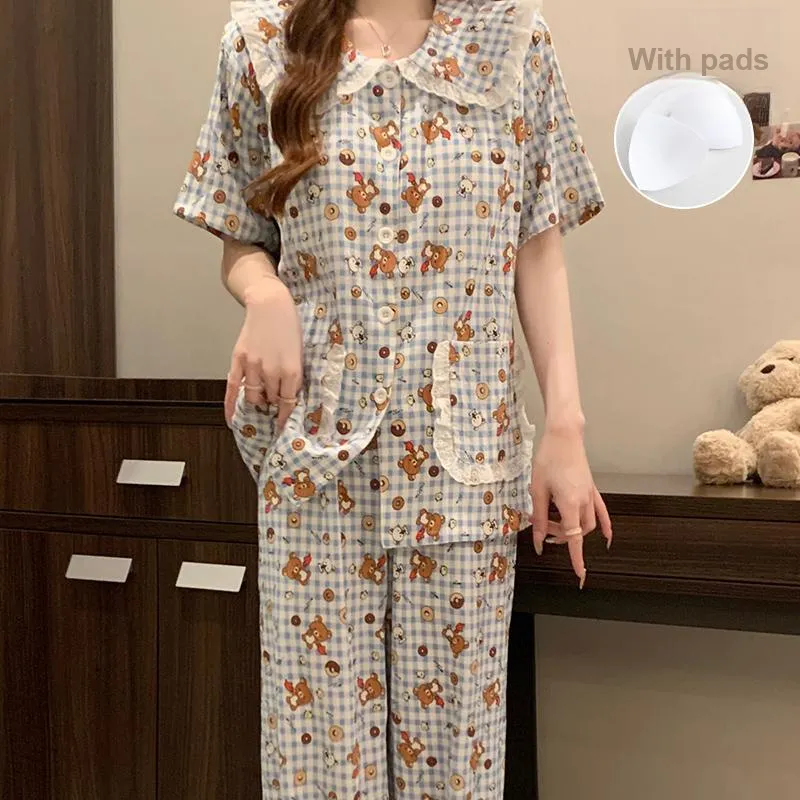 Maultiay Pajama Set Women's Blue-2