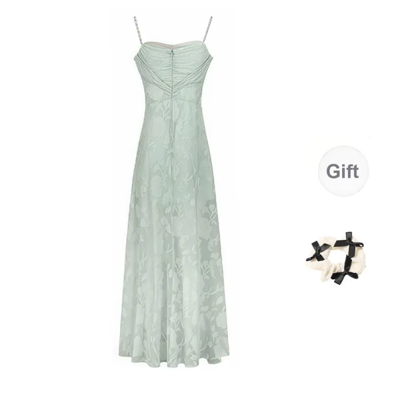 CPAURA Slip Dresses Women's Green+Bowknot Hair Tie Comes With-1