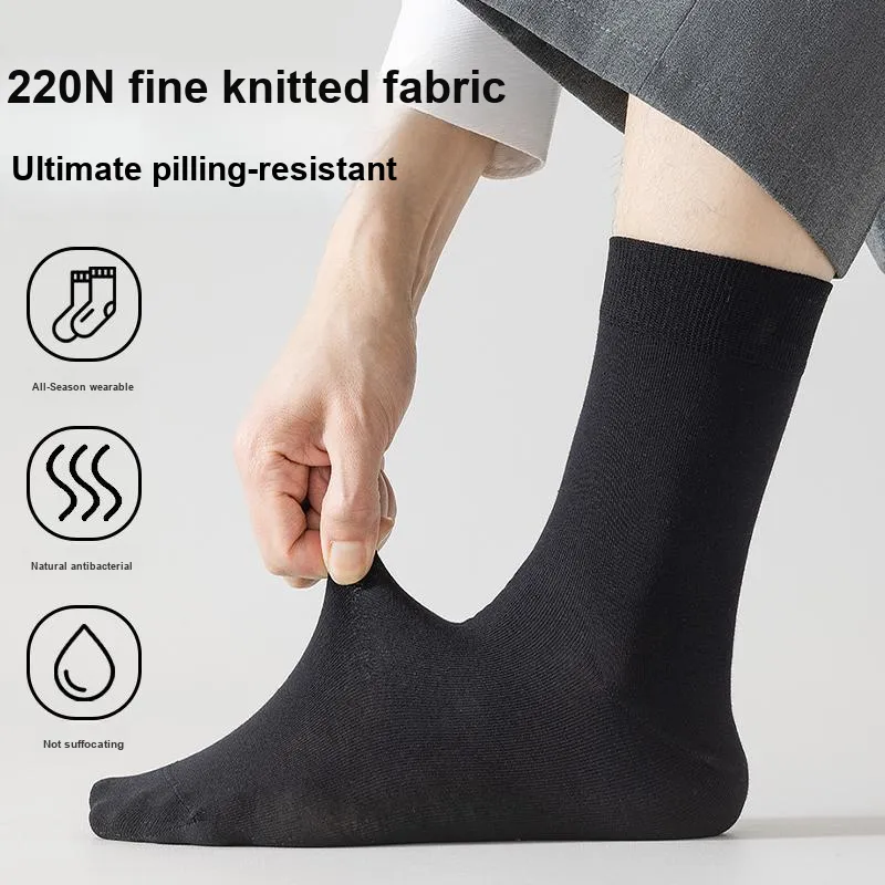 MIIOW Mid Calf Socks Men's Box 5 Pack Black-1