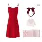 Dangling Collar-Burgundy Red (Gift Box Set)